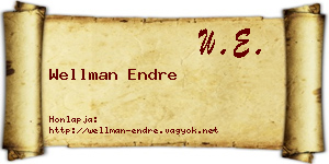 Wellman Endre névjegykártya